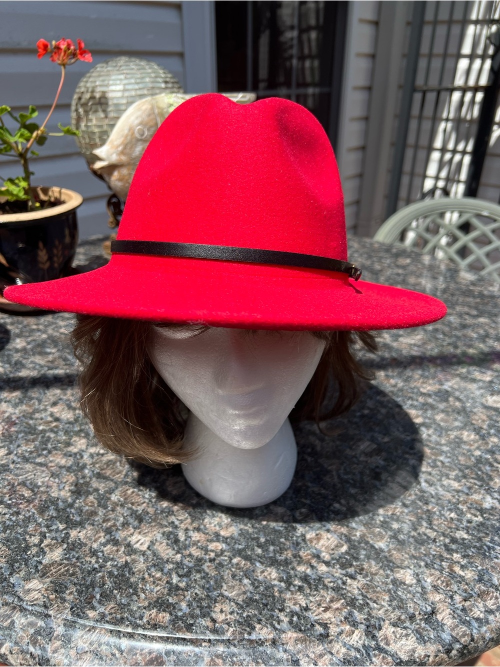 Fedoras Red Hat Adjustable Belt Buckle Band And Wide Brim Unisex